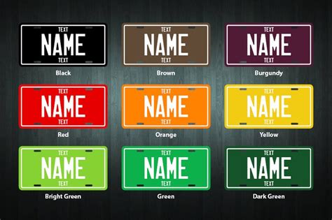 Personalized Metal License Plate Choose Your Text Color Etsy