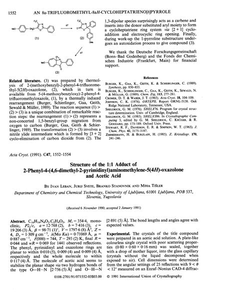 Pdf Structure Of The Adduct Of Phenyl Dimethyl