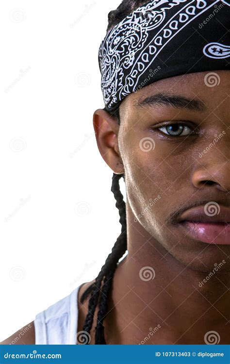 Crop Young Black Man With Do Rag Stock Image Image Of Head Style