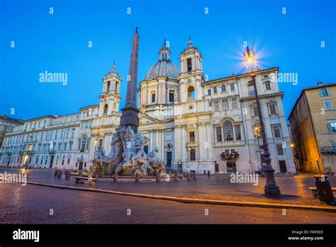 Piazza Navona at night, Rome, Italy Stock Photo - Alamy