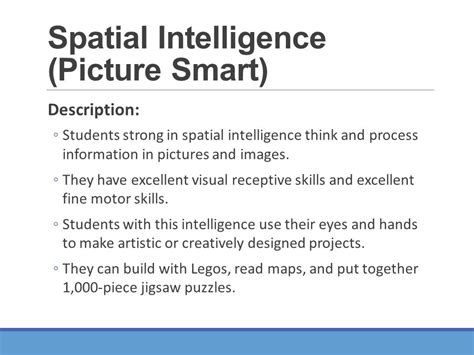 Visual Spatial Intelligence Activities