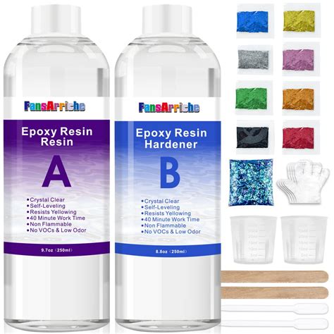 Epoxiharts Kristallklart Hartssats 500 Ml Epoxy Resin 2 Delar Harts