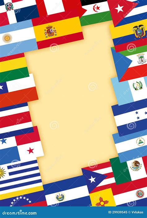 Banderas De Países De Habla Hispana Stock de ilustración - Ilustración ...