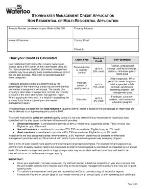 Fillable Online Stormwater Management Credit Application Non