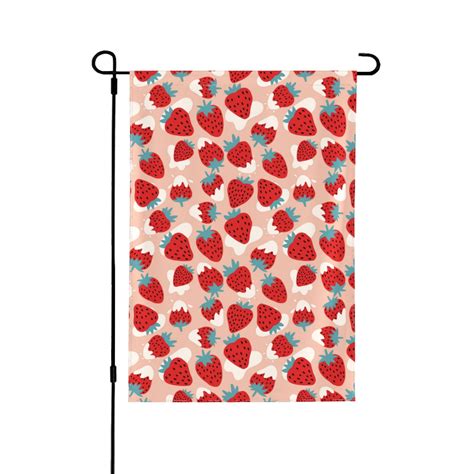 Wukai Red Strawberry Garden Flags Double Sided Welcome Garden Yard