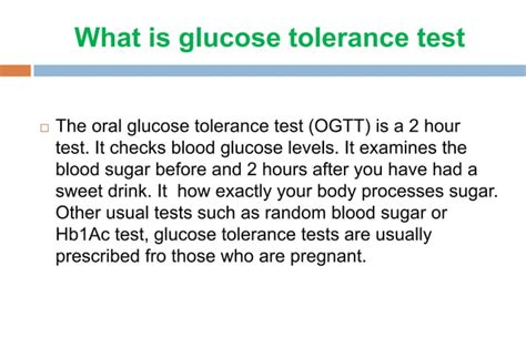 Topic Glucose Tolerance Test Gtt Biochemistry Ppt