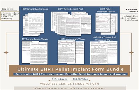 Bhrt Pellet Implant Ultimate Form Bundle Testosterone Pellet Estrogen