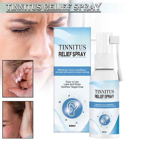 Tinnitus Relief Spray 60ml Ear Ringing Relieving Ear Drops Hearing