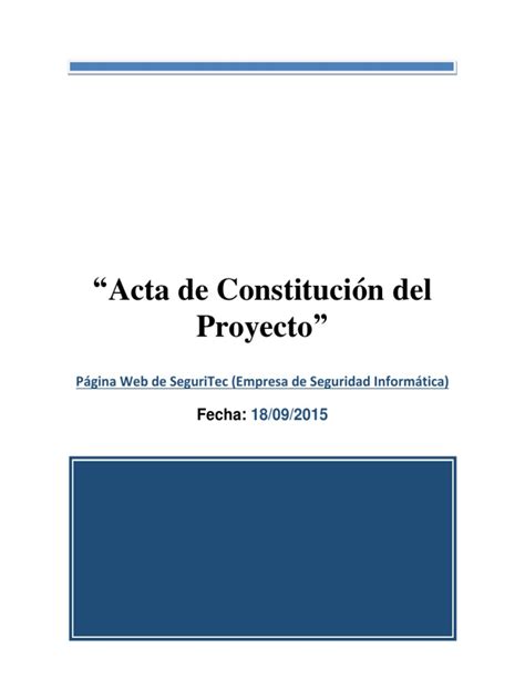 PDF PMOInformatica Plantilla Acta De Proyecto DOKUMEN TIPS