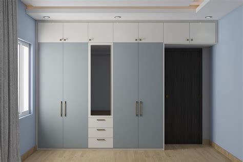 Wardrobe Designs White And Grey Color Almirah Design Cupboard Design