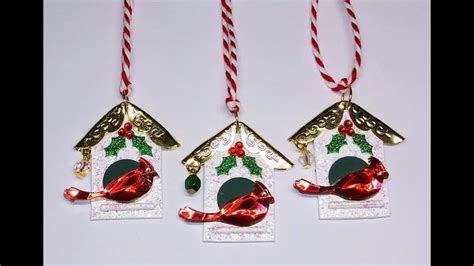 DIY~Beautiful Miniature Christmas Birdhouse Ornament | Journal Tag ...