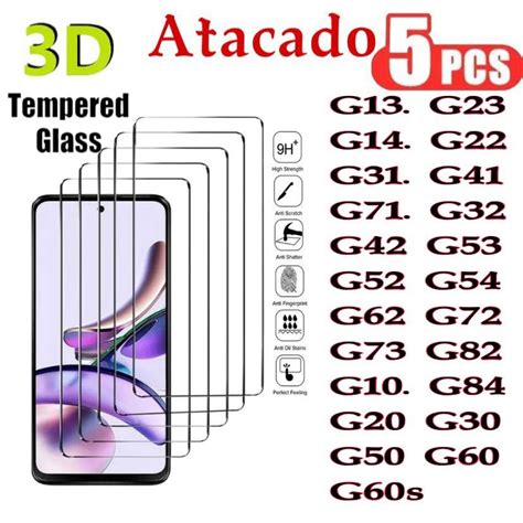 Kit Película 3D de Vidro Atacado 5 peça Moto G13 G14 G23 G22 G53