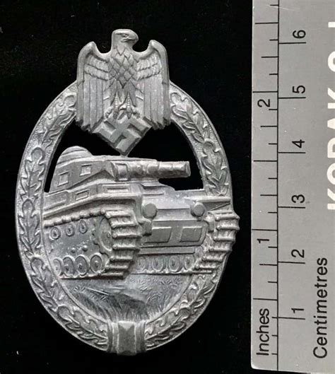 Ww2 Panzer Assault Badge Silver Maker Marked Gettysburg Museum