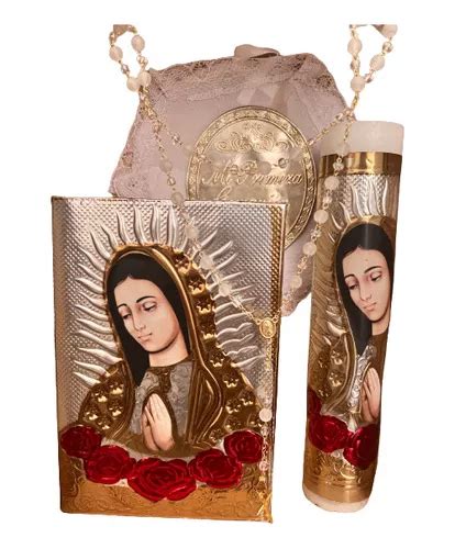 Kit Primera Comuni N Mdf Vela Biblia Rosario Repujado Virgen En Venta