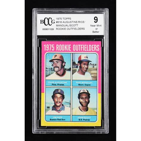 1975 Topps 616 Rookie Outfielders Dave Augustine Pepe Mangual RC