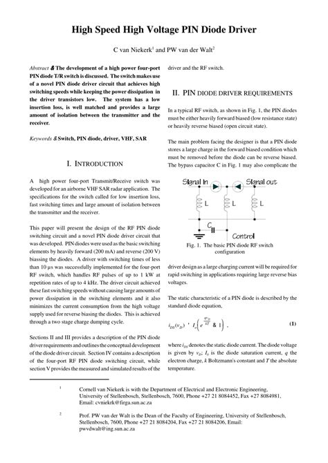 Pdf High Speed High Voltage Pin Diode Driver