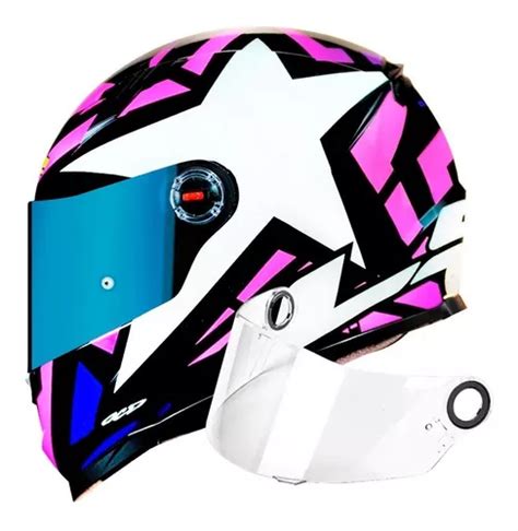 Capacete Ls2 Ff358 Classic Starwar Rosa Roxo Viseira Parcelamento