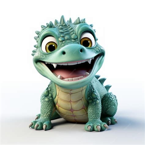 Premium Photo | Cute Baby Alligator 3d Stock Photo With Pixar Style On ...