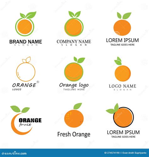 Orange Logo Design Vector Icon Illustration Design Stock Vector