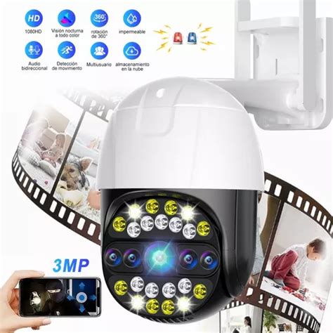 C Mara De Seguridad Exterior Wifi Hd P Con Alarma Led Env O Gratis