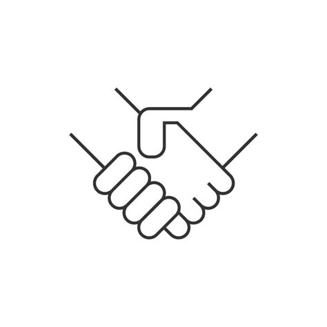 Handshake icon in thin outline style 38042600 Vector Art at Vecteezy