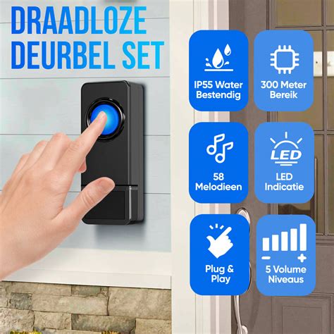 Strex Draadloze Deurbel Met Ontvangers Plug Play Meter