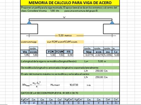 Memoria de calculo para viga de acero La Librería del Ingeniero