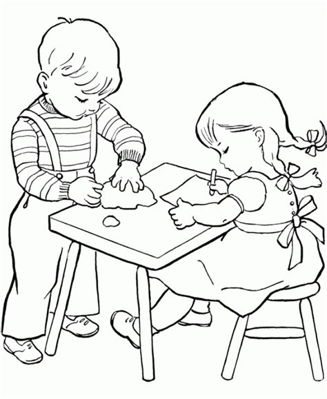 Dibujos De Niños Jugando Para Colorear Colorear Imágenes