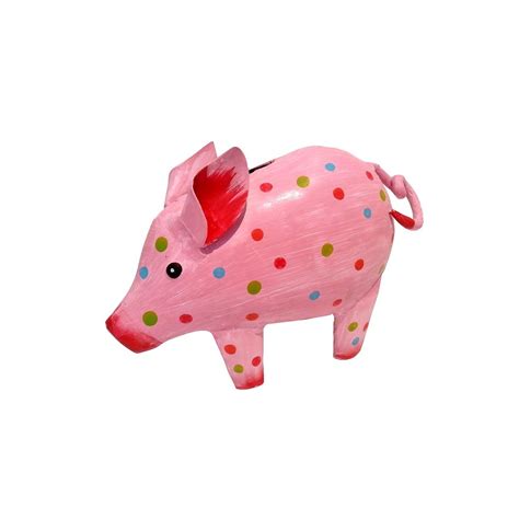 Ferrum Living Metall Spardose Schwein Rosa Gepunktet