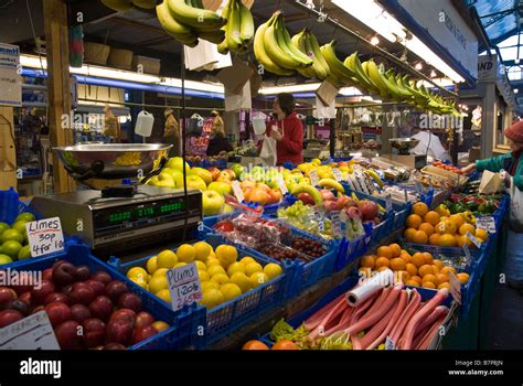 Fruit And Veg Stall At Cardiff Indoor Market Stock Photo Alamy