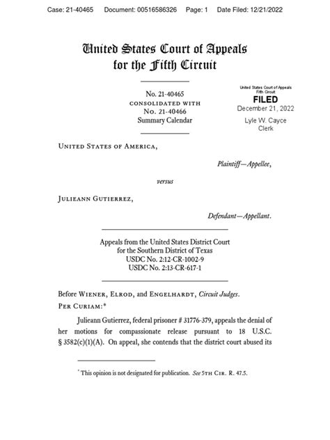 United States Court Of Appeals For The Fifth Circuit Filed Pdf