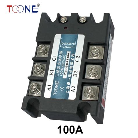 Good Quality DC To AC SSR 3P 100 DA 100A SSR Relay Input DC 3 32V