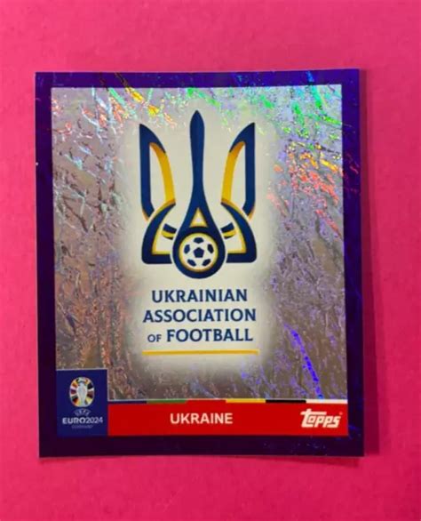 TOPPS UEFA EURO 2024 Sticker Badge Ucraina Viola Parallela Ukr