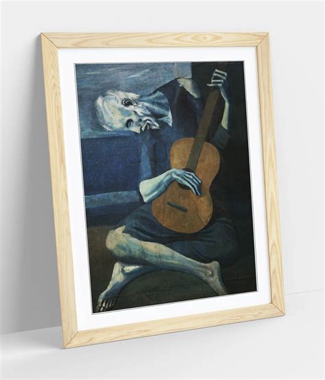 Pablo Picasso The Old Guitarist 1903 Poster Framed Wall Art Etsy