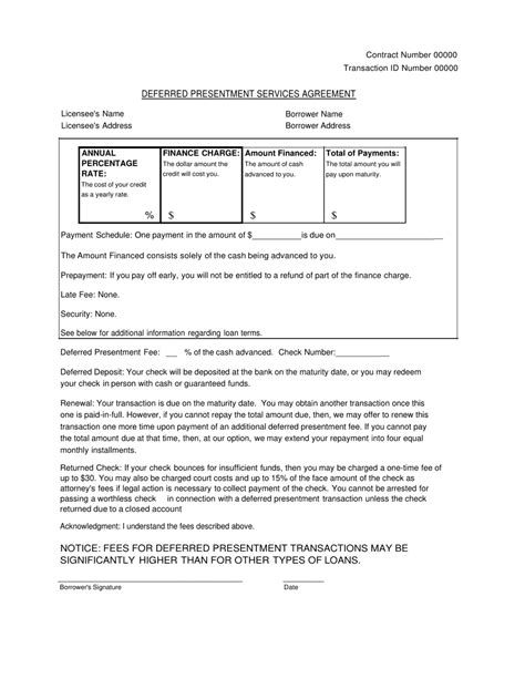 Alabama Deferred Presentment Services Agreement Fill Out Sign Online