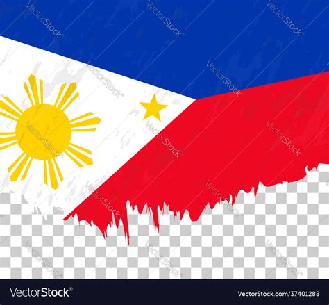 Grunge Style Flag Philippines On A Transparent Vector Image