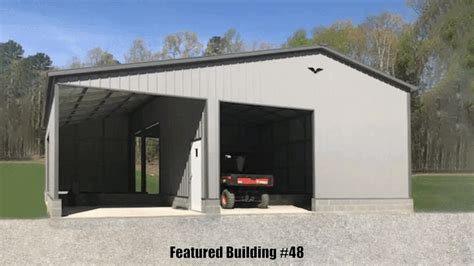 Vertical Roof Custom Metal Garage 36x40x12 With 12 Wide Lean To Mid