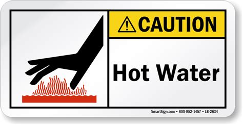 Hot Water ANSI Caution Label With Graphic Ships Free SKU LB 2634