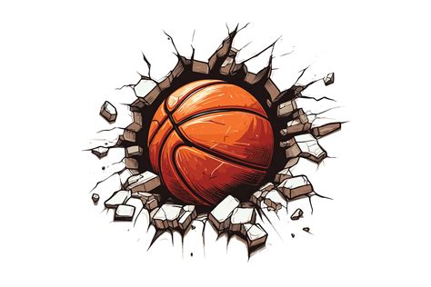 Basketball Cracking The Wall Design Graphic By Art On Demand Creative