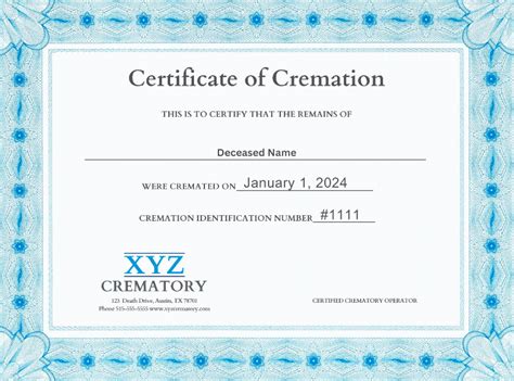 Apostille Cremation Certificatecremation Certificate Apostille