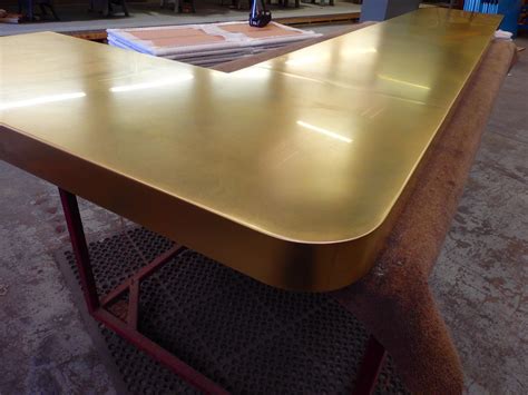 Zinc Copper Brass Pewter Bronze And Steel Sheet Metals — Brass Counter Top Satin Finish By