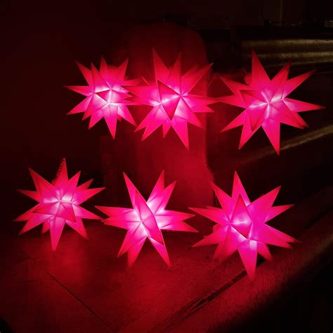 Weihnachtsstern Lichterkette Sterne Rot Cm Led Mit Timer Und