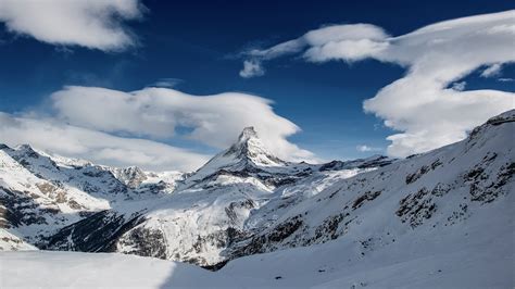 Papel De Parede Panorama Natureza Neve Nuvens Gelo Alpes