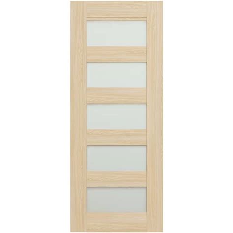 Belldinni Vona 07 07 32 In X 80 In No Bore 5 Lite Frosted Glass Loire Ash Wood Composite