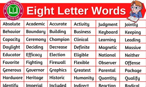 Eight Letter Words