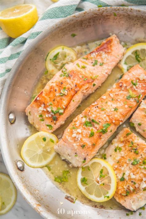 Lemon Garlic Salmon Whole30 Paleo Low Carb Keto 40 Aprons