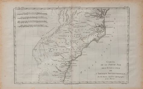 Rigobert Bonne Th Century French Map Of Southeastern Us Th