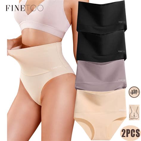 Finetoo Pcs Conjunto Bodyshaper Cintura Alta Sem Costura Calcinha