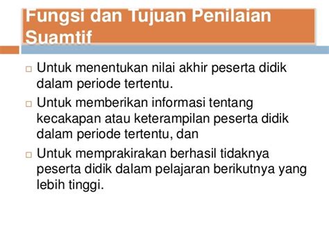 Penilaian Formatif Sumatif