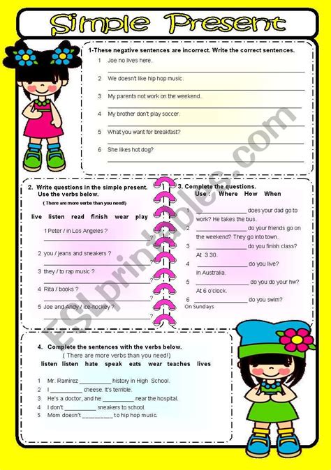 Simple Present Tense Esl Worksheet By Simgesimge Porn Sex Picture